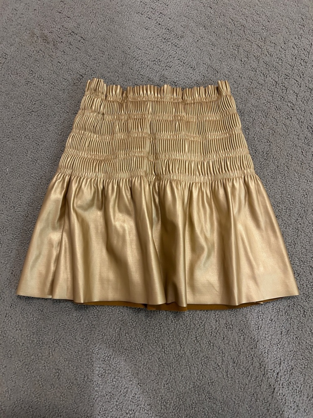 Gold Smocked Waist Mini Skirt (girls)